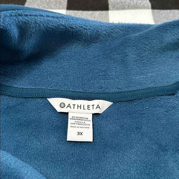 Athleta Cozy Karma Asymmetrical Pullover Sweatshirt 3X Enchanted Blue 383402 - Picture 16 of 16